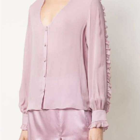 Silk French ruffle blouse - Picture 2 of 4